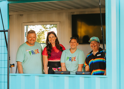 Group of people facilitating the pride event